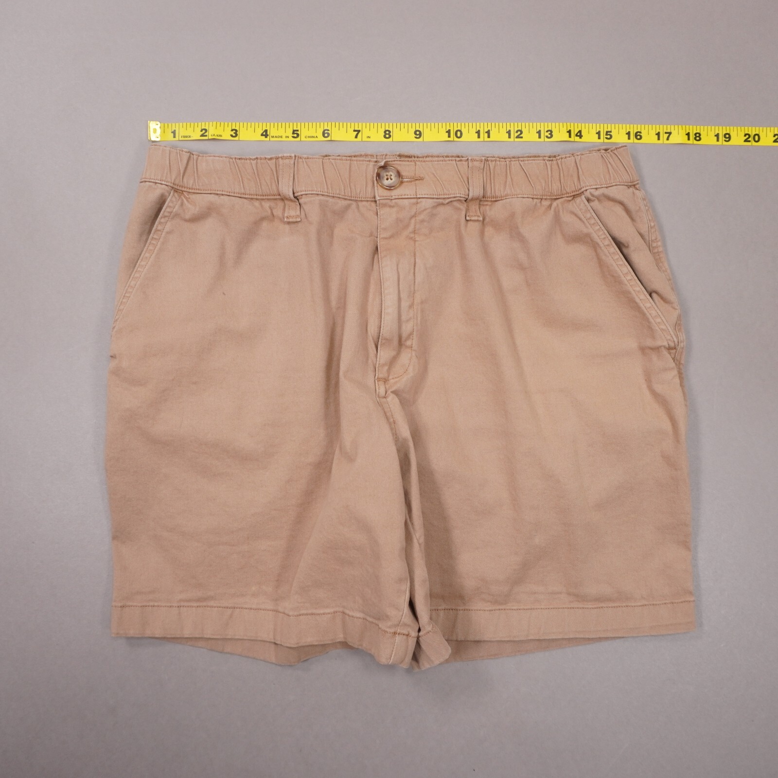 Chubbies Originals The Staples 7" Short Mens XL Dark Khaki Brown Cotton Stretch