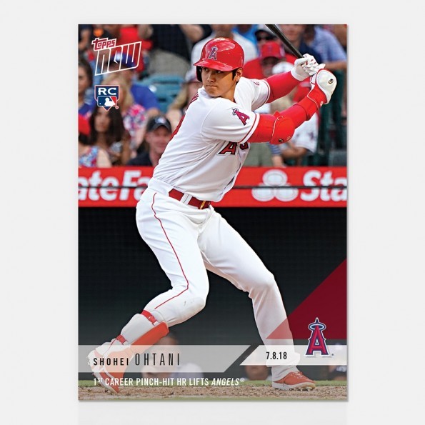 2018 TOPPS NOW #432 SHOHEI OHTANI 1ST CAREER PINCH-HIT HR LIFTS ANGELS