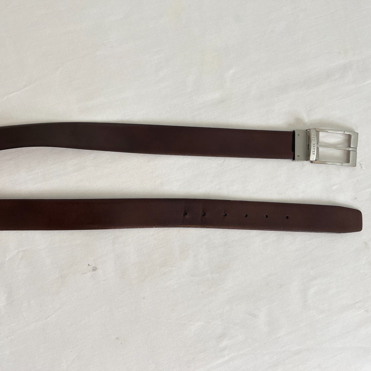 Ted Baker made in Italy leather belt with silver buckle TED BAKER Vintage Brown Leather Riveted Belt  main image 3