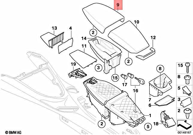 Genuine BMW E63 E64 630i 635d 650i Cover Center Arm Rest Leather  