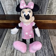Minnie Mouse Stuffed Plush Disney Doll Toy Pink Polka Dot Dress Pink Bow 10