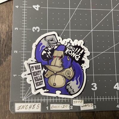 King Kong Adult Humor Sticker For Skateboard Guitar Phone Ect. Gloss15