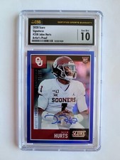 2020 PANINI SCORE AP BLUE JALEN HURTS RC/AUTO! 1/35! CSG 10! 1/1! FIRST ONE!
