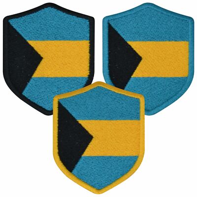 Aufnäher BAHAMAS Wappen 7 x 5,6cm Bestickt Flagge Patch FanShirts4u