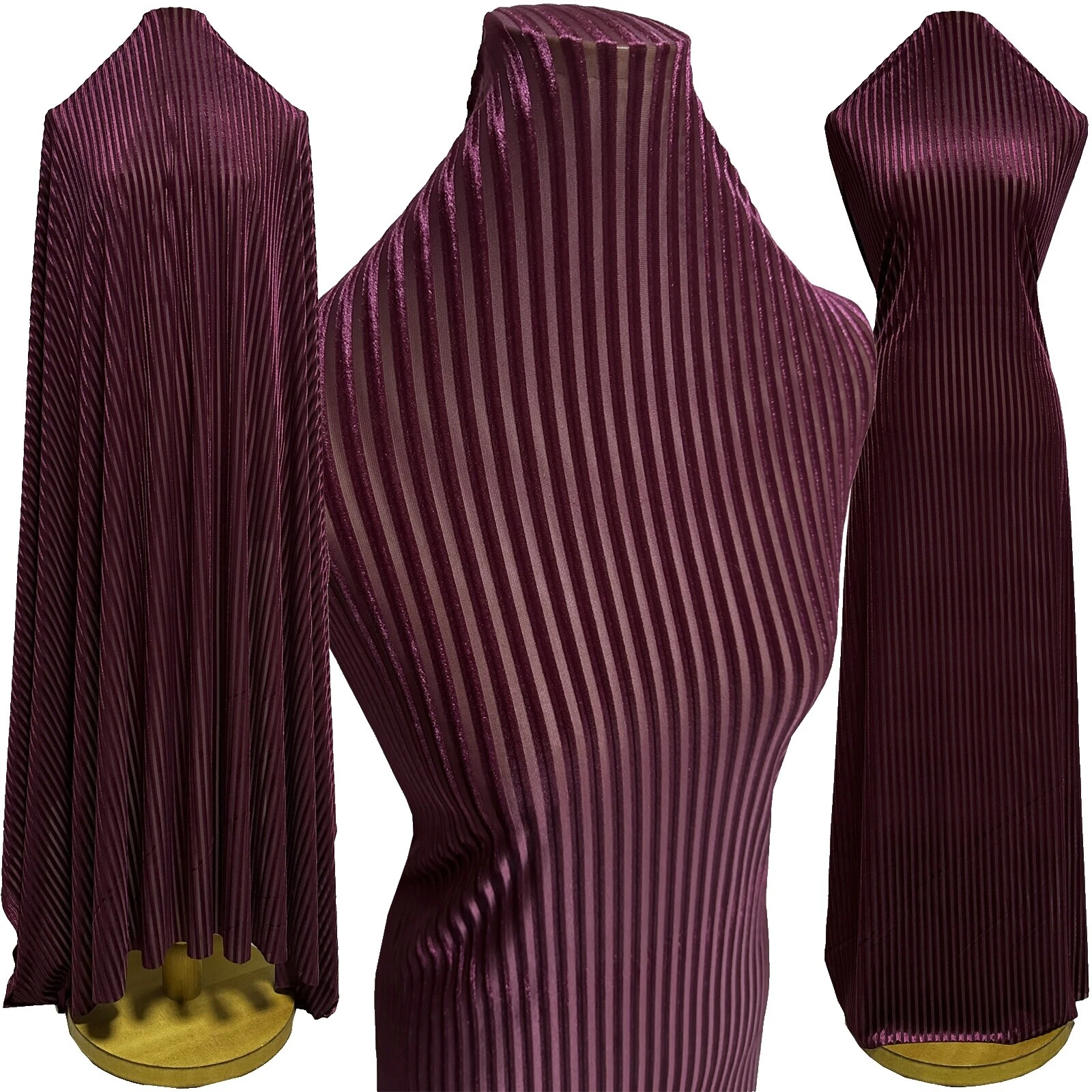 Velvet Striped Apparel-Dress Clothing Craft Fabrics