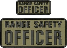 RANGE SAFETY OFFICER EMBROIDERY PACHES 4x10 AND 2X5 HOOK ON BACK  BLACK ON