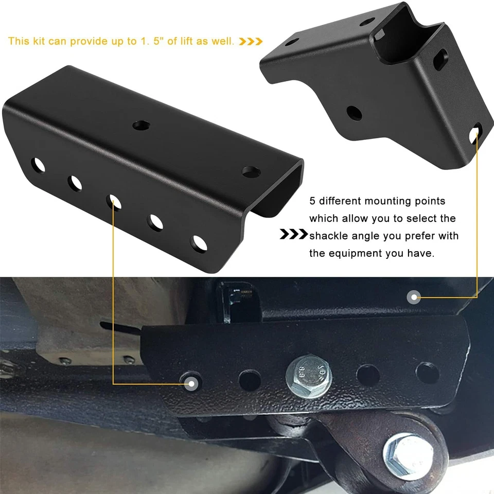 Kit de reubicación de grillete trasero de 1,5" para Jeep Cherokee XJ para Jeep Comanche MJ  Foto 4 de 4