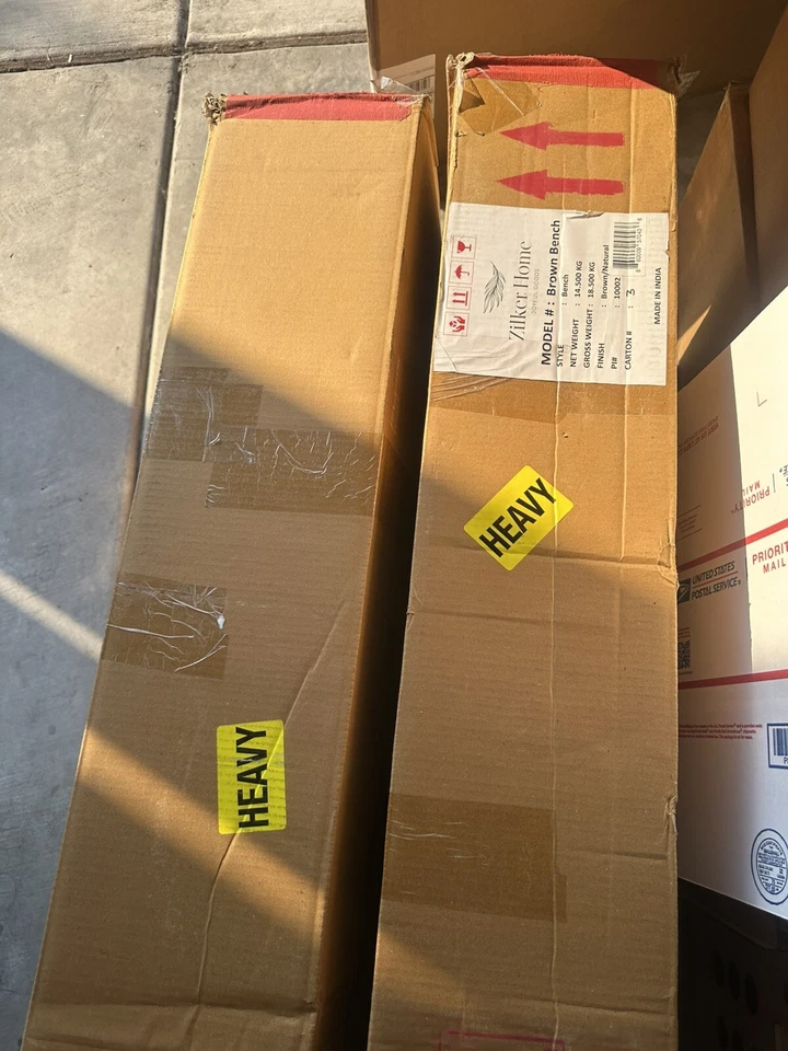 Zilker Home Mid Century Modern Wooden Bench With Genuine Leather Cushion - Image 3 of 3