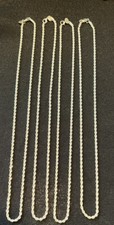 Italian Solid Sterling Silver Rope Link Chain Necklace 925 Silver Chain UNISEX