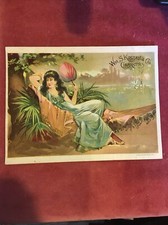 XL USA type card KIMBALL - WOMAN ON A COUCH HOLDING A FAN