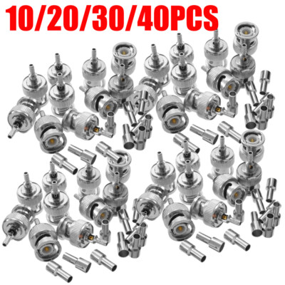 BNC Male Plug window Crimp RG316 RG174 RG179 LMR100 Cable straight Connector USA