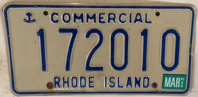 Rhode Island Commercial 172 010 license plate Ocean State Sea ...