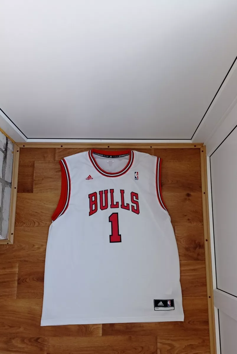 DERRICK ROSE CHICAGO BULLS STITCHED JERSEY ADIDAS NBA SIZE XL White