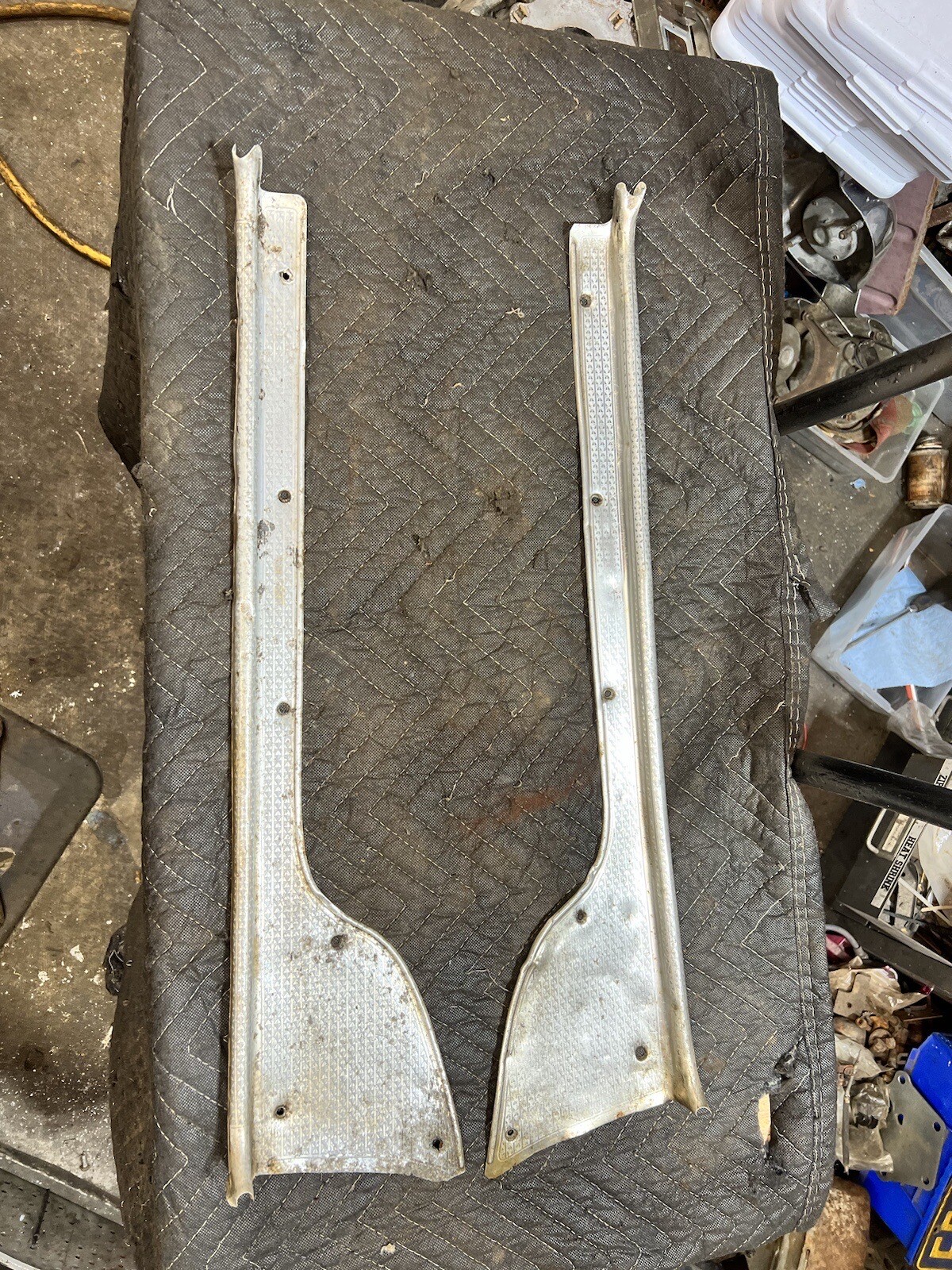 1949 1950 1951 1952 CHEVROLET 4DR PAIR ORIGINAL REAR DOOR SILL PLATES