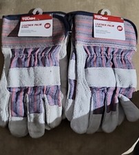 2X HYPER TOUGH Men s Size L Multipurpose Soft Cowhide Leather Work Gloves Grey