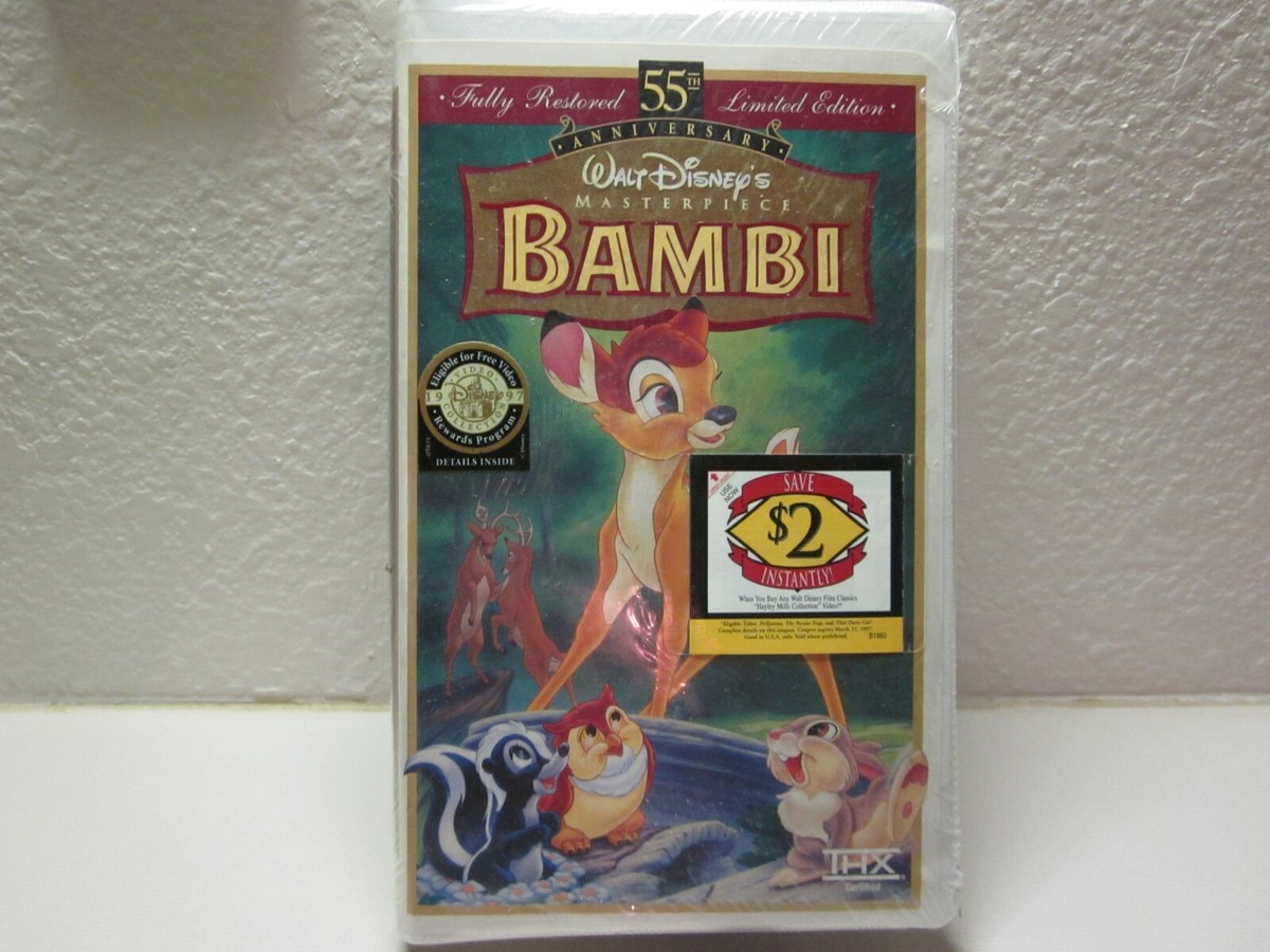 Bambi Fully Restored 55th Anniversary VHS Clamshell New Sealed