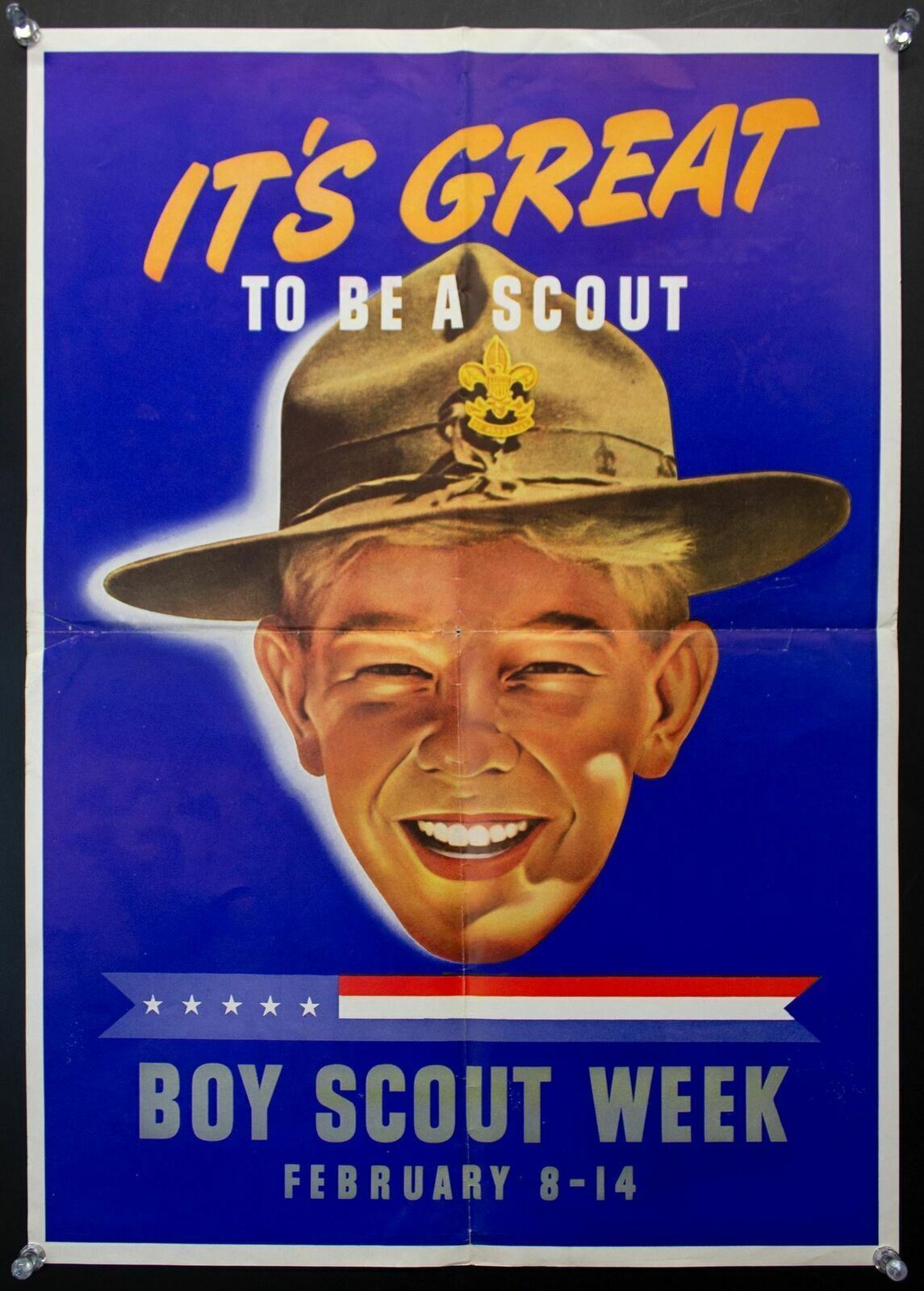 1944 It's Great To Be  Scout National Boy Scout Week Poster BSA Scouting Vintage