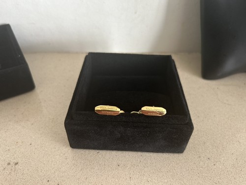 DOLCE & GABBANA Treble Clef Men Cufflinks for Shirt with Crystal Gold Red - Picture 4 of 13