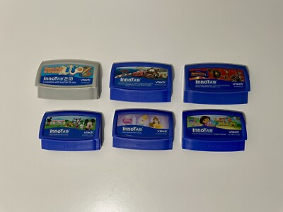 VTECH Innotab 2 Game Lot of 6 Cartridges Disney Princess, Dora, Cars2, Mickey Mo