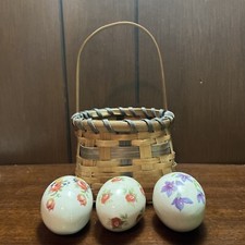 Lot Of 3 Ceramic Painted Eggs