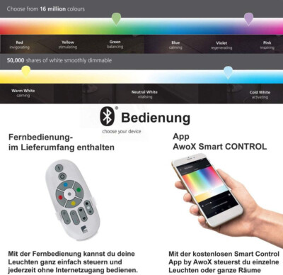 EGLO Connect LED Pendelleuchte Hornitos-C – Dimmbar, RGB, Farbtemperatur Wechselbar | Mit Fernbedienung & App, Bluetooth Mesh