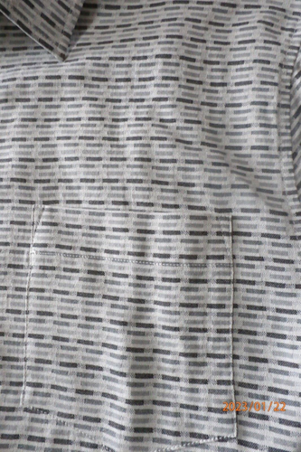Tommy Bahama Men Button-Up Shirt Gray Check Short Slv 100% Silk Sz L Pocket E932 - Picture 5 of 9