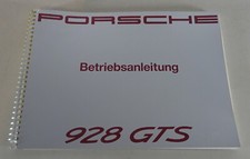Operating Instructionsmanual Porsche 928 Gts Stand 081991 Original