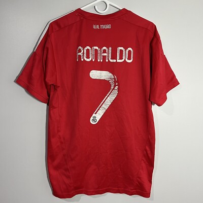 Prima Real Madrid Cristiano Ronaldo Red Soccer Football Jersey Mens Large L 