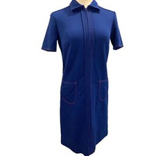 Large Windsor Castle 1960s Vintage Blue Red Contrast Stitch 1/2 Zip Pullover