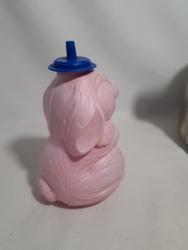 Vintage 1987 FPI Bunny Rabbit Blow Mold Sippy Cup Bottle , Pink 6" - Picture 3 of 9