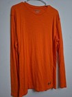Under Armour Men T-shirt Size "M Loose" Adult Long Sleeve Orange Crew Neck
