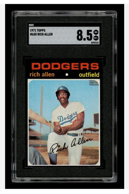 1971 Topps Dick Richie Allen SP Short Print #650 SGC 8.5 NM MT+