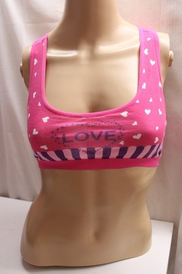 Pink Love Comfort Bliss Soft Cotton No-Wire No-Pad Bralette Sport Bra Yoga Run S