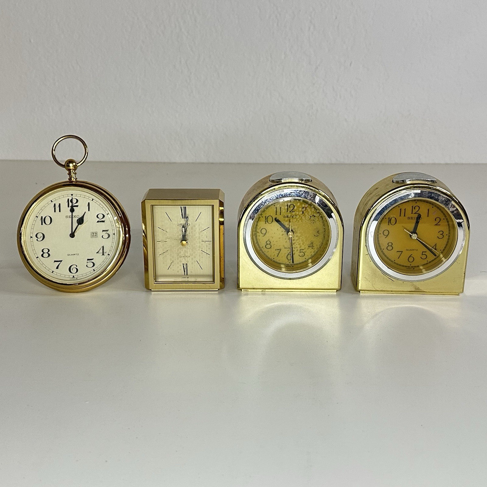Vintage Seiko Quartz Beeping Alarm Clocks Lot Of 4