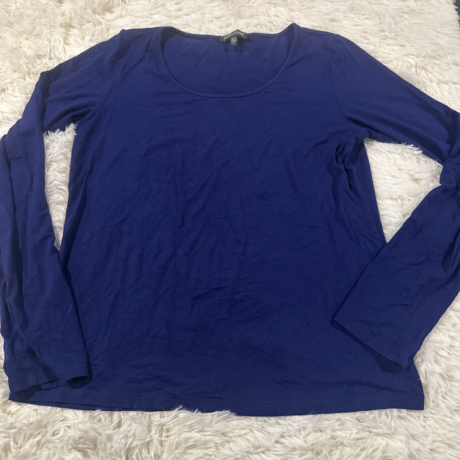 Eileen Fisher womens Small tee solid basic stretc… - image 1