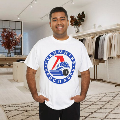 Lokomotiv Yaroslavl T Shirt Ice Hockey Russian Moscow Atletic Retro Tee