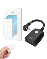 DEWENWILS Outdoor Wireless Remote Control Dual 3-Prong Outlet Weatherproof, 15A