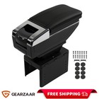 Armrest Storage Box Car Arm Rest Leather Universal Brand New Black GEARZAAR