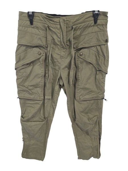 country road khaki green cargo utility pants size 12 pockets stretch zip combat