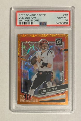 2023 Donruss Optic - Joe Burrow #42 Orange Scope /79 Bengals Color Match PSA 10