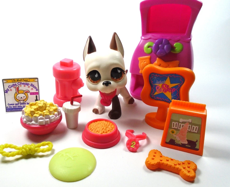 Auténtico Littlest Pet Shop Great Dane #750 con accesorios Foto 3 de 4