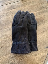 Retro Fownes Dark Brown leather suede size Large winter dress gloves Lined