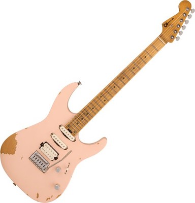 Charvel PM RIck Graham Signature DK24 2PT Worn Shell Pink E-Gitarre Gigbag Erle