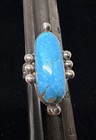 Thick VTN Old Pawn Native American Sterling Kingman Turquoise Matrix Ring sz9 — photo 10