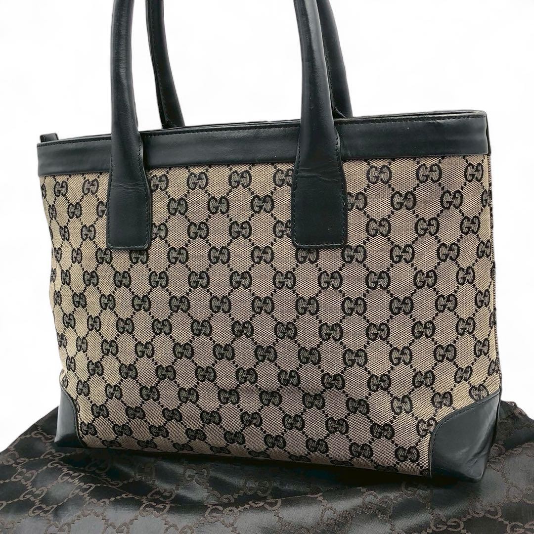 GUCCI GG Canvas Tote Bag in Black - Authentic G06273992