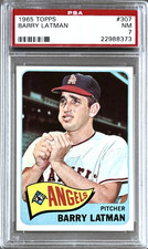 1965 TOPPS #307 BARRY LATMAN PSA 7 NM ANGELS