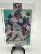 2025 Topps Pristine Nico Hoerner Aqua Refractor /199 Encased Chicago Cubs #63