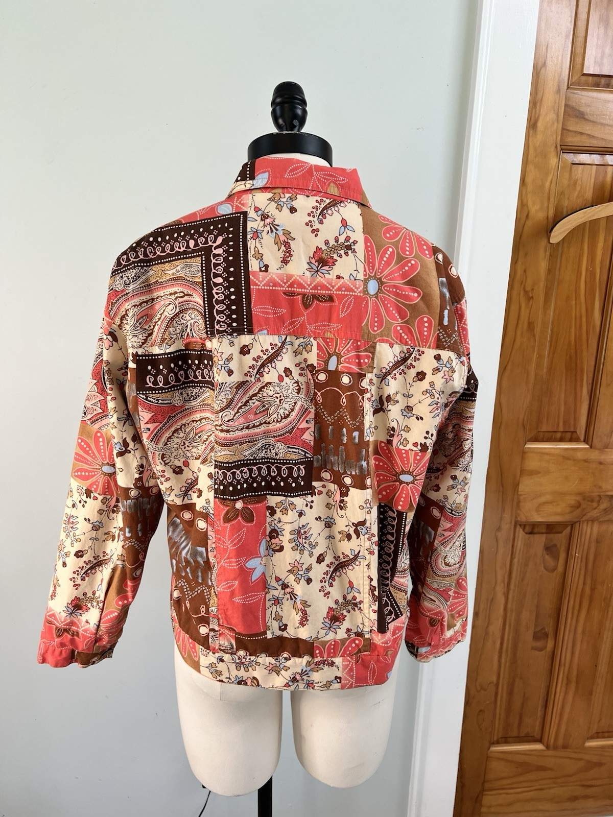 Anne Carson WM LG Patchwork Boho Jacket Shacket S… - image 3