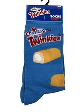 Snack Cake Crew Socks Funny Food Design Blue Novelty Gift Men  s Size 6  12