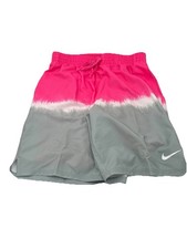 Nike Swim Trunks Ocean Volley 9  NESSF547 Pink Gray Boxer Brief-Liner Mens L